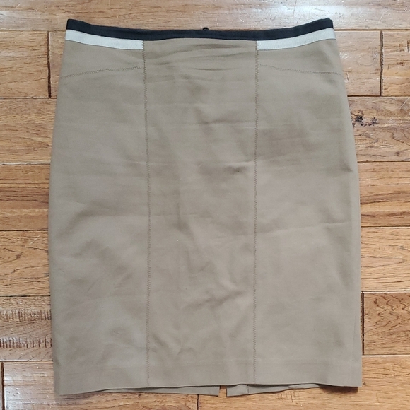 Club Monaco Exposed Zipper Tan Pencil Skirt - Picture 1 of 8